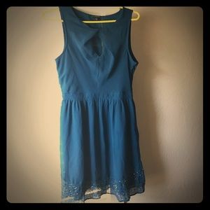 Blue beaded Midi Dress